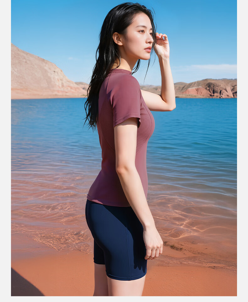 WATERTIME Women's Conservative Swim Top Quick-Dry Long Sleeve Rash Guard Sun Protection Jellyfish Shirt Zhitinfei XL 6