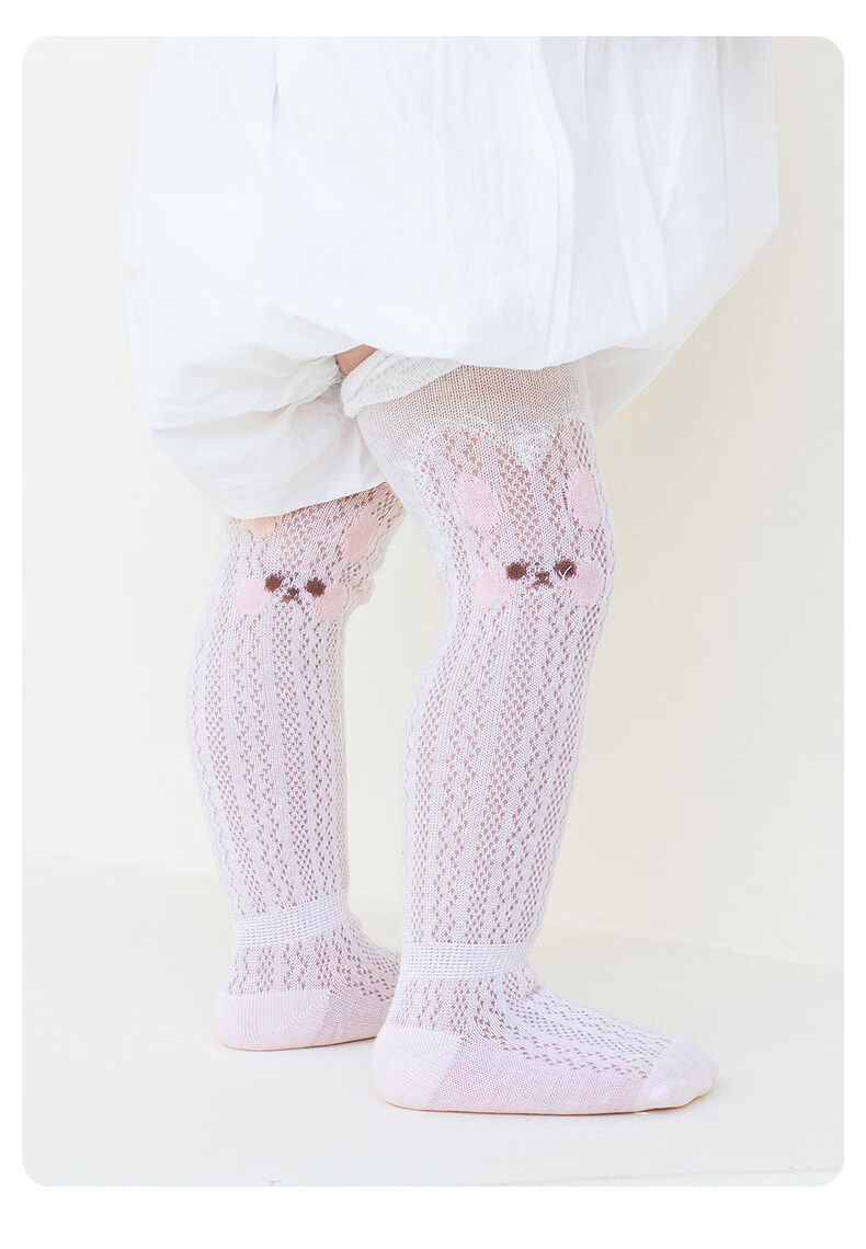 Growth Baby Long Tube Socks Summer Thin Mesh Breathable Girls Baby Summer Anti-Mosquito Over-the-Knee Loose Top Non-Tight Leg Long Socks 9