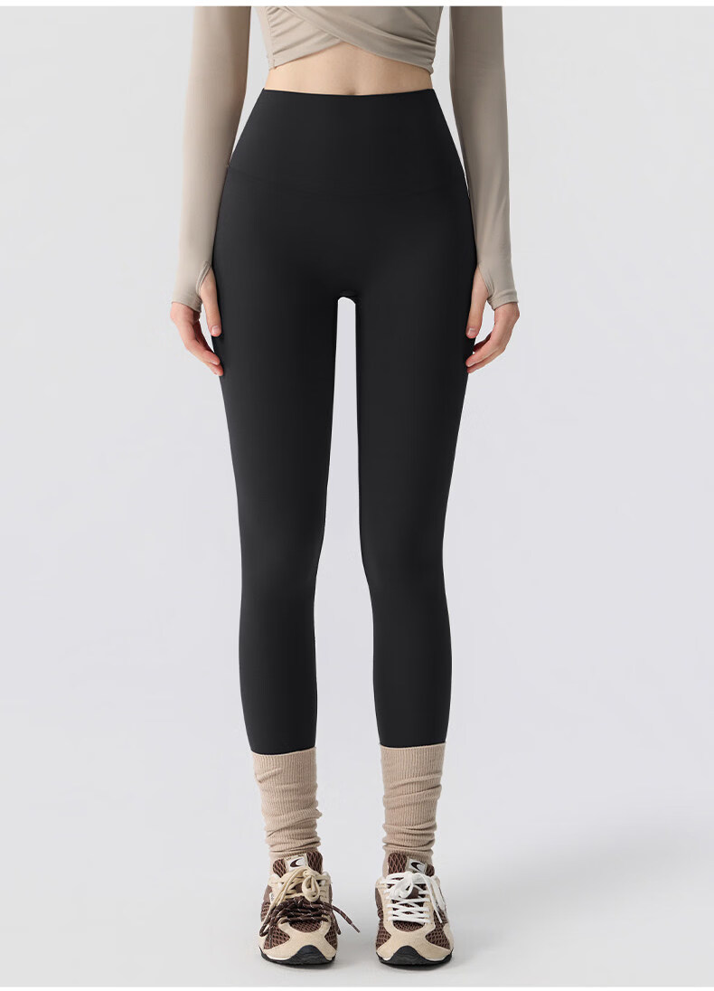 YouYou Seamless High-Waist Butt-Lifting Peach Hip Yoga Pants for Women, Khaki Brown, Size L 18