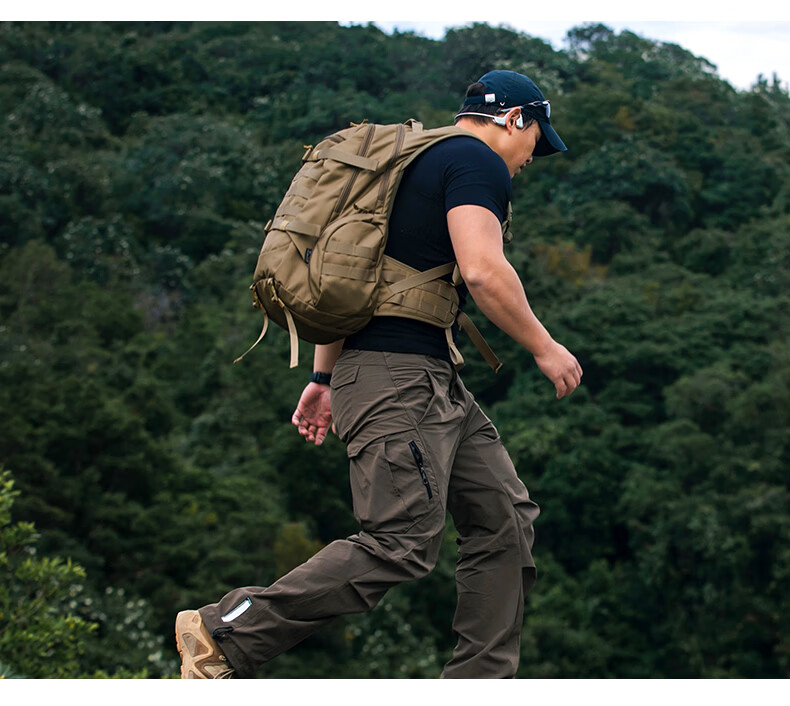 MARDINGTOP Outdoor Hiking Backpack Large Capacity Daily Camping Men's 35L Shoulder Bag [Thunderbolt] Khaki 17