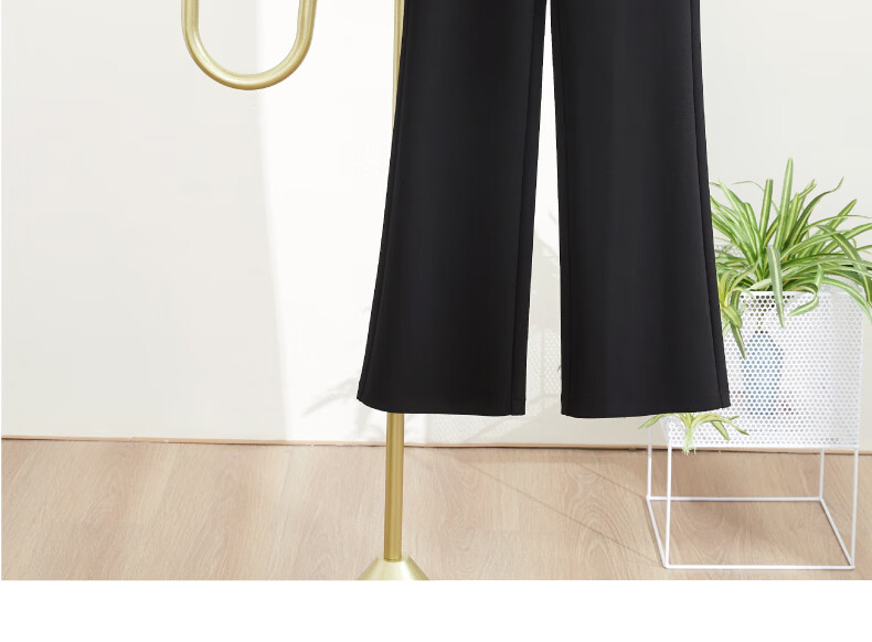 ESE-Y Women's Micro Flared Pants 2026 Spring New High Waist Slim Fit Draped Stretch Office Trousers Midnight Black 30S 13