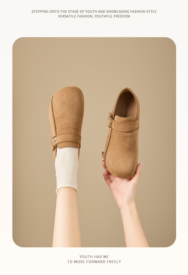 La Chapelle Women's Birkenstock Style New Open Toe Slip-On Casual Soft Sole Half Sandals 570 Caramel Size 39 5