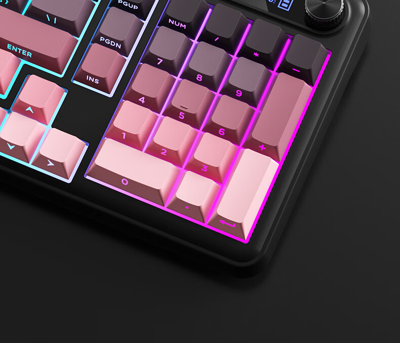 B.O.W Hangshi K980BDL Tri-mode Wireless Bluetooth Keyboard Compatible with Huawei Apple Wired Mechanical Feel Gaming Office Typing Female High Appearance 98 Keys Blackberry Pink 3