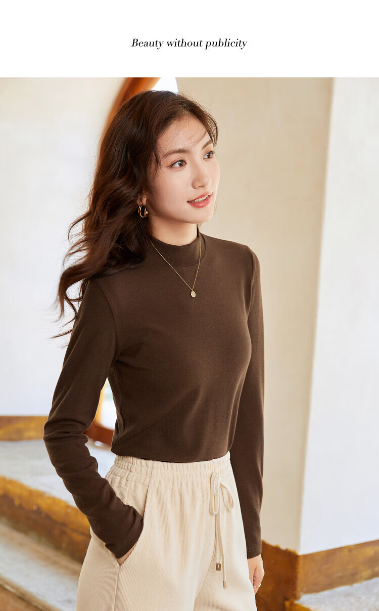 LangSha Women's Thermal Fleece Turtleneck Base Layer Long Sleeve Warm Top Autumn Winter 16