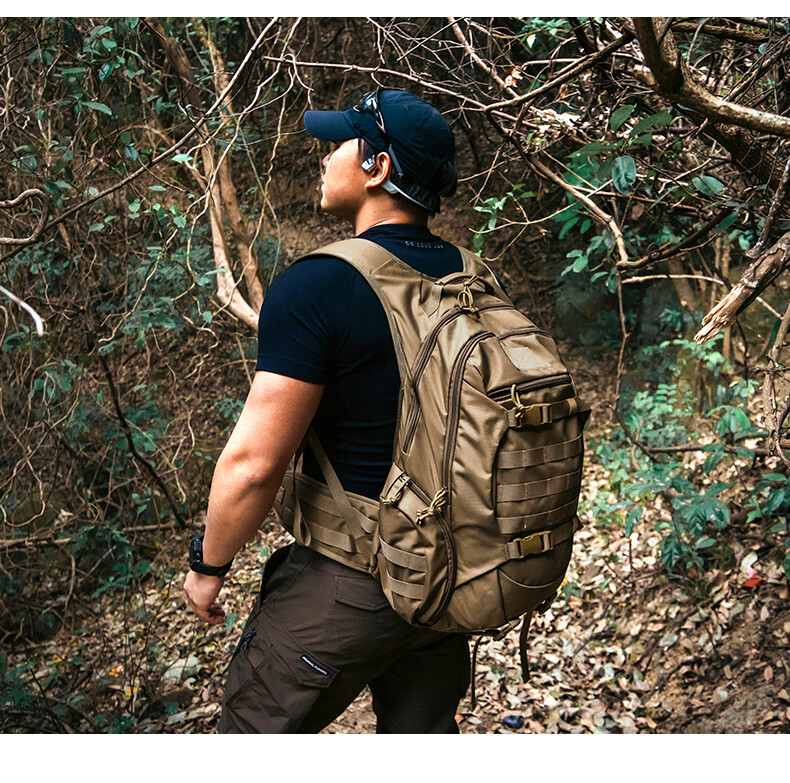 MARDINGTOP Outdoor Hiking Backpack Large Capacity Daily Camping Men's 35L Shoulder Bag [Thunderbolt] Khaki 19