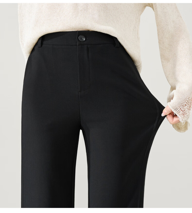 ESE-Y Women's Spring 2026 Slim Fit Stretch Office Flared Trousers Black Size 28 23