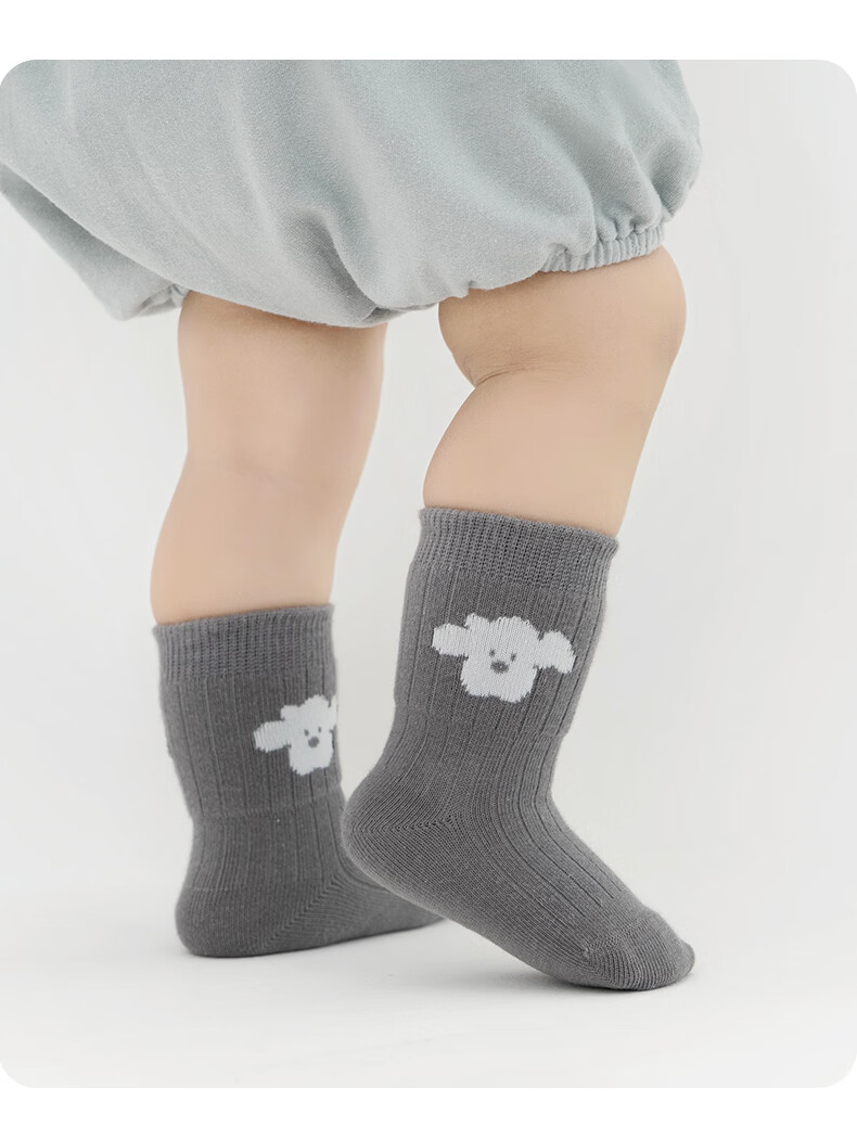 Baby Growth Socks Four Seasons Thin Breathable Seamless Newborn Mid-Calf Soft Cuff Antibacterial Cotton Socks for Boys Class A 8