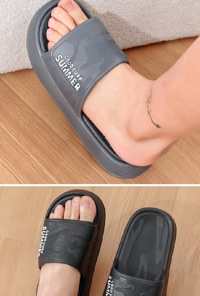 Huamei Comfortable Walking Slippers Unisex Home Shower Non-Slip Bathroom Indoor Outdoor Couple Sandals HM633 Yellow Size 36-37 24