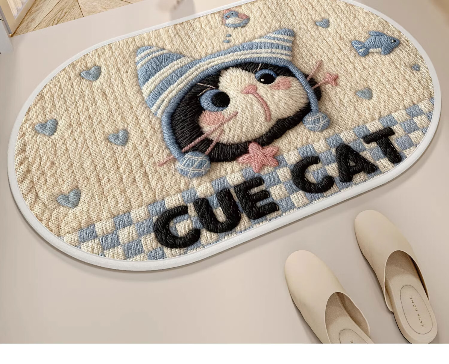 Qiqi Bathroom Bath Mat Absorbent Non-Slip Door Mat Quick-Dry Toilet Rug Bath Carpet 11