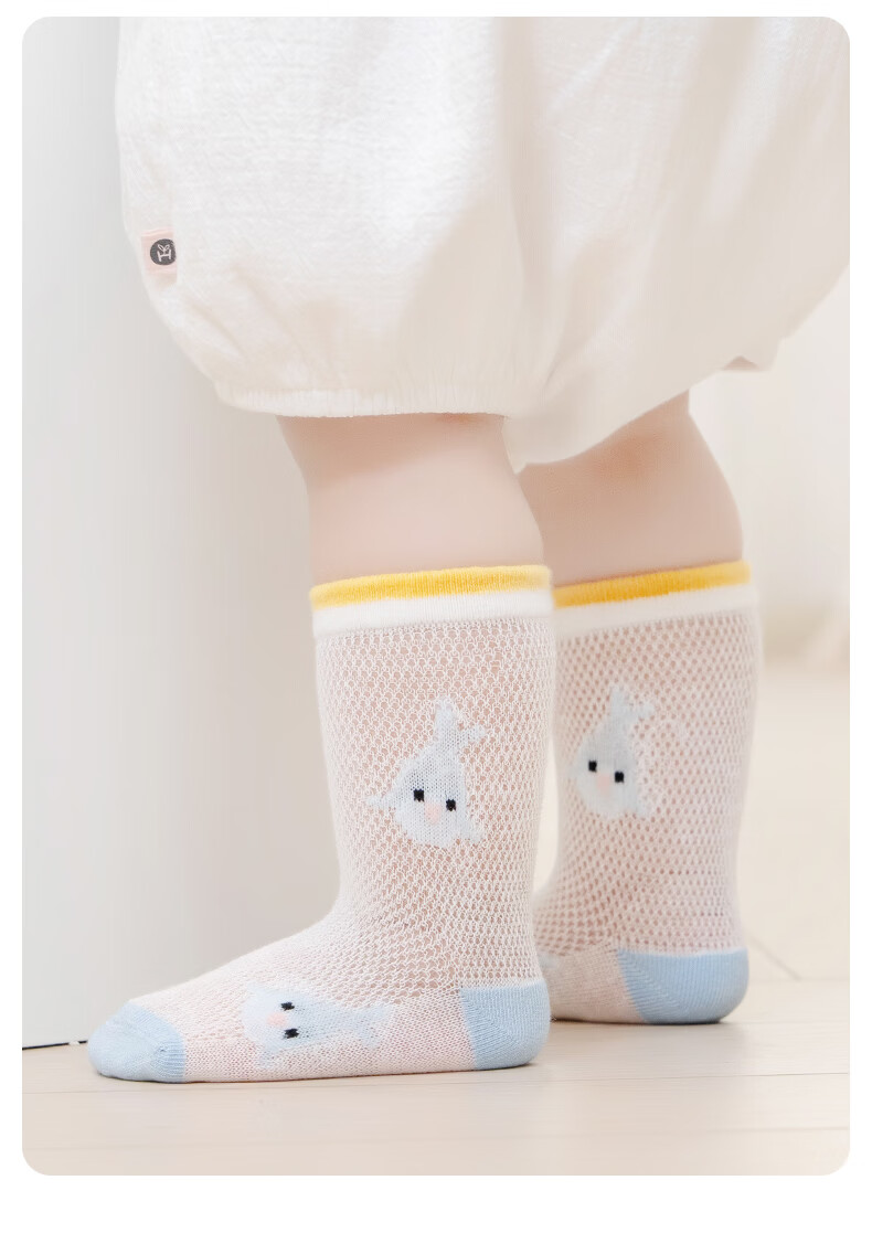 Baby Growth Socks Summer Thin Mesh Breathable Mid-Calf Cotton Socks for Boys and Girls A-Class Spring Summer Infant Socks 6