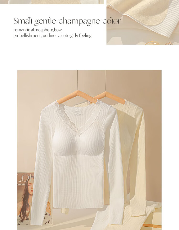 Mankejiao Women's Cashmere Silk Thermal Underwear Set Fleece Lined Thickened 2025 Autumn Winter New Long Johns Bra-Free 6