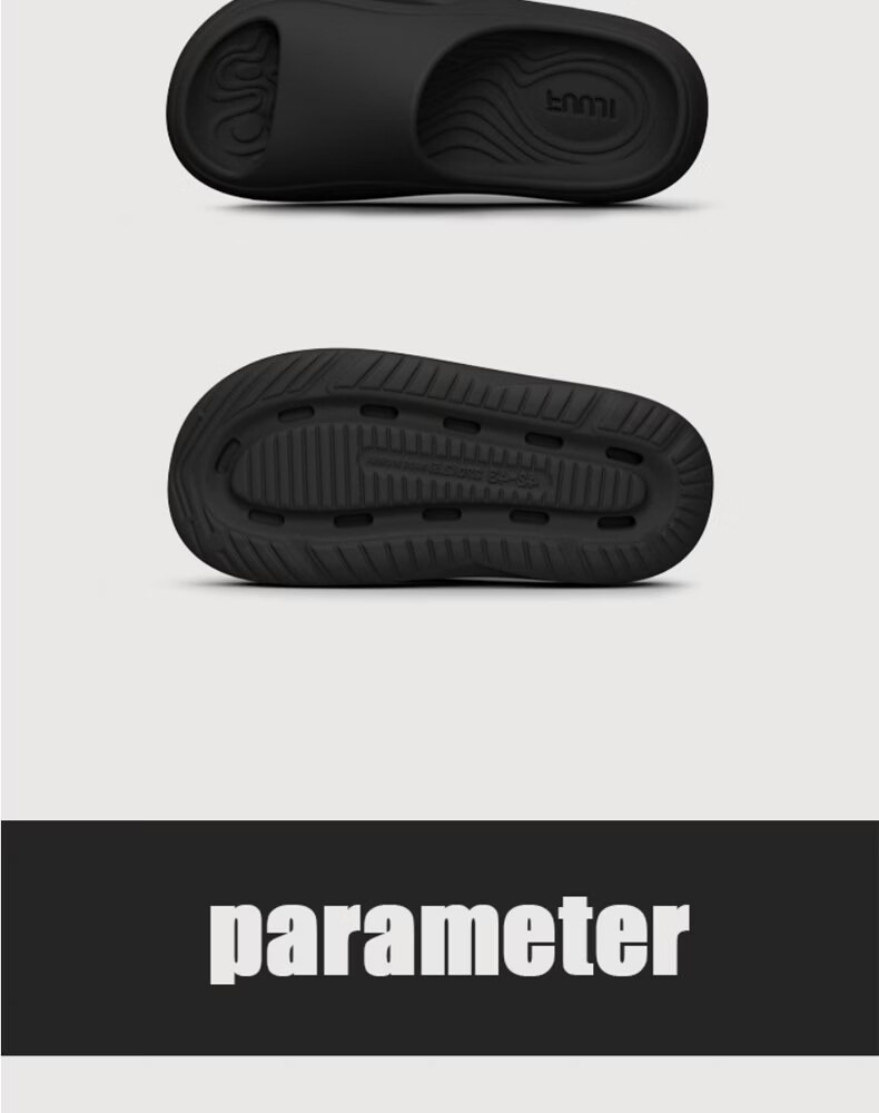 FUUJI Men's Sports Slippers Shock Absorption Indoor Outdoor Non-Slip Soft Feel Sandals FJ8761 Black Size 44-45 16