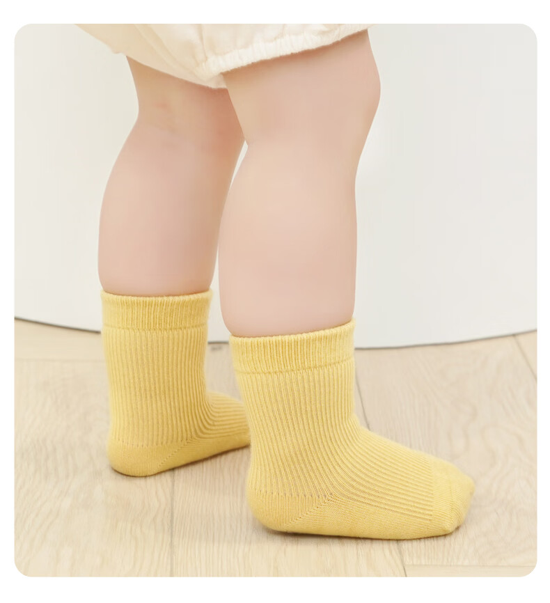 Growth Baby Socks Autumn Thin A-Class Children's Cotton Socks Seamless White Socks Boys White Antibacterial Infant Mid-Calf Socks Girls 17