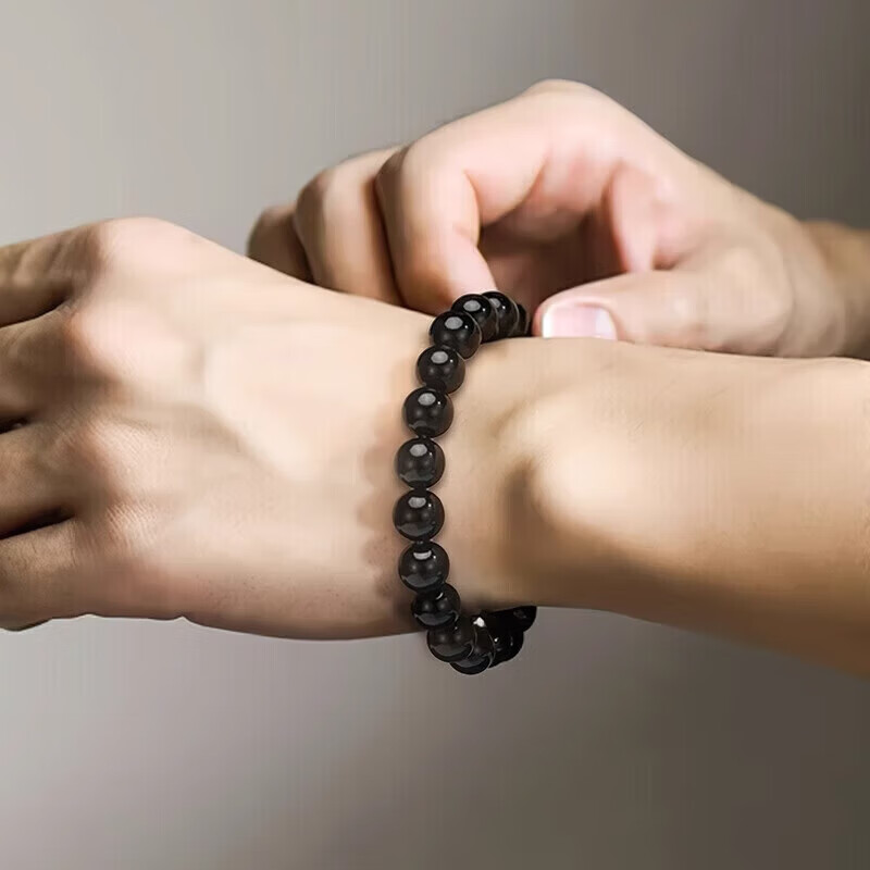 Benmingtang Natural Obsidian Bracelet, Unisex Lucky Beads, Five Elements Hydrating Lucky Bead Bracelet, Valentine's Day Gift for 520 5