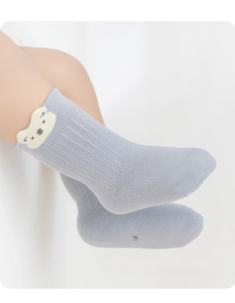 Baby Growth Socks Spring and Autumn Thin Breathable Seamless Newborn A-Class Antibacterial Soft Cuff Non-Restrictive Mid-Calf Cotton Socks 6