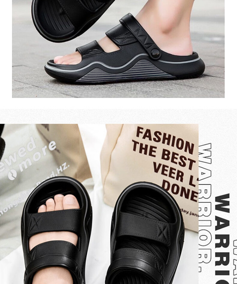 FOOTOPPO Men's Outdoor Dual-Purpose Sandals Summer Sports Beach Non-Slip Water Shoes Thickened Cushioned Slippers 9