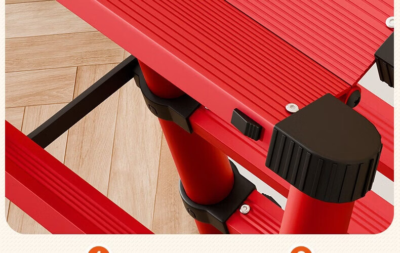Yilinju Household Ladder Telescopic Ladder Small Lightweight A-Frame Folding Multi-Functional Staircase Engineering Ladder - S6 Red 13