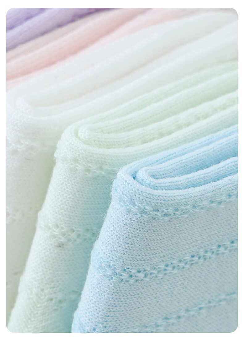 Baby Growth Socks Summer Thin Solid Color Mesh Breathable Antibacterial Non-Binding No-Rim Infant Mid-Calf Socks 3