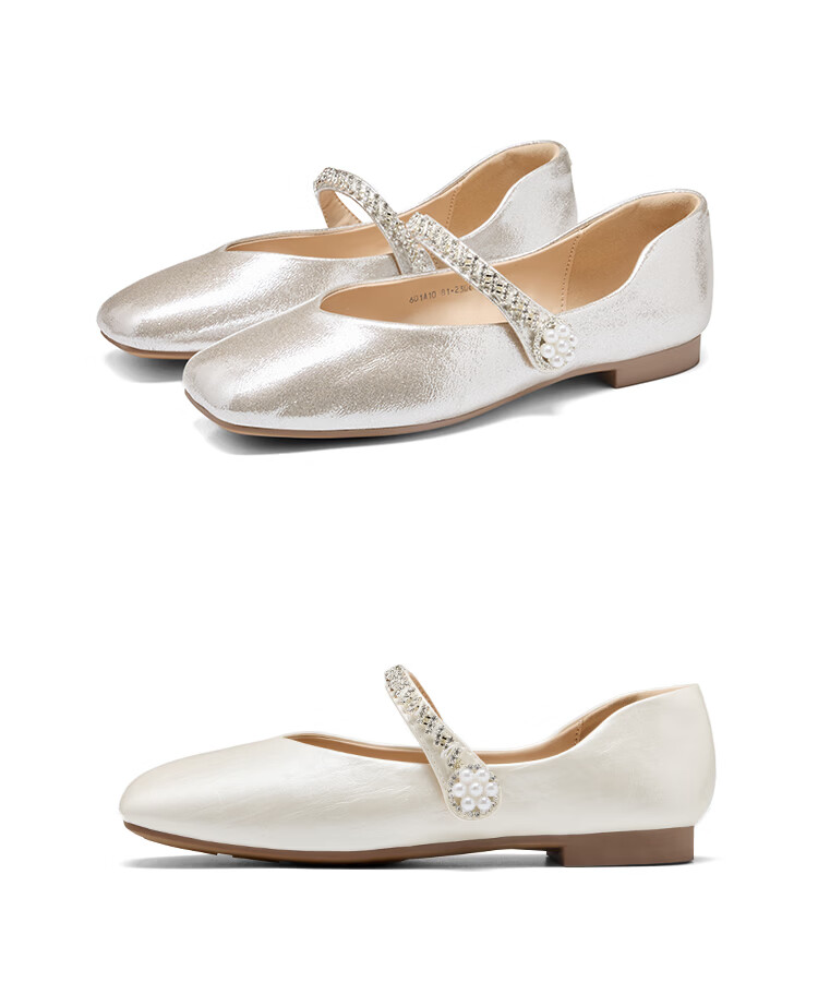 Zhuoshini Dress Single Shoes 2026 New Spring Autumn Qipao French Mary Jane Women's Flat Low Heel Leather Shoes Light Gold 38 20