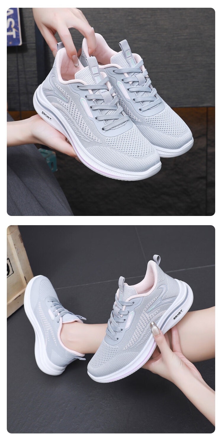 BURUIJING Women's Breathable Mom Sports Casual Shoes Non-slip Old Beijing Cloth Shoes 61129 Pink Size 40 16