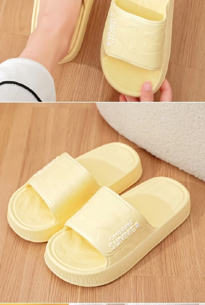 Huamei Comfortable Walking Slippers Unisex Home Shower Non-Slip Bathroom Indoor Outdoor Couple Sandals HM633 Yellow Size 36-37 19
