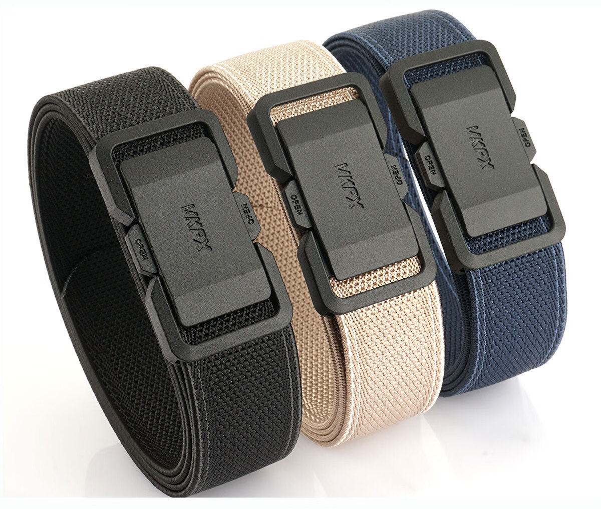 Aoweimei Tactical Elastic Nylon Canvas Woven Outdoor Casual Men's Belt with Quick-Release Buckle 8