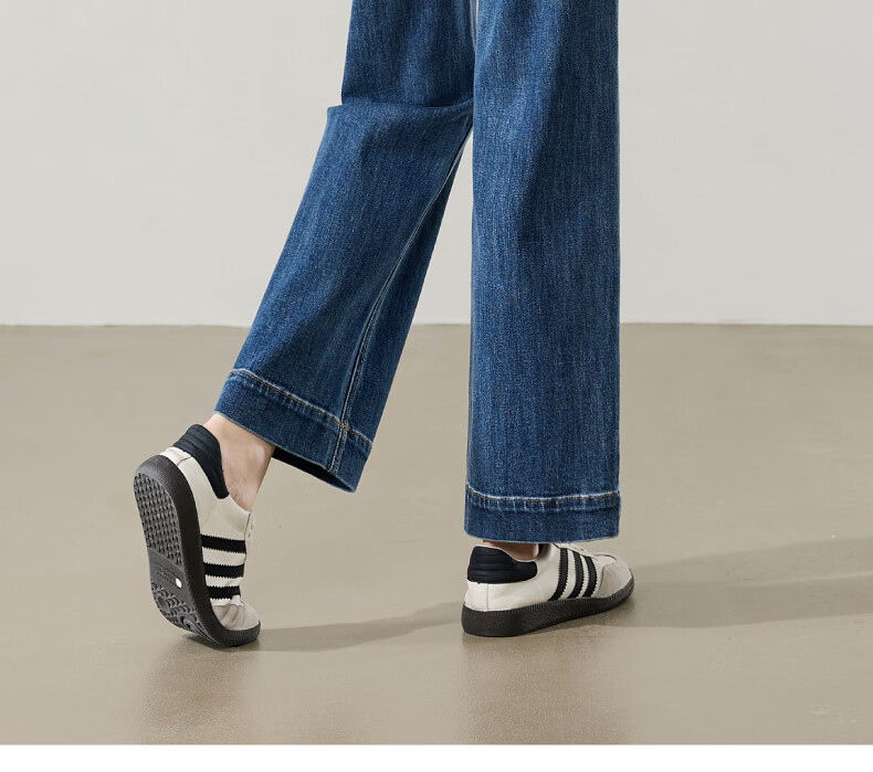 ESE-Y Wide-Leg Retro Petite Straight-Leg Jeans for Women 2026 Spring Slim Fit Black 30 28