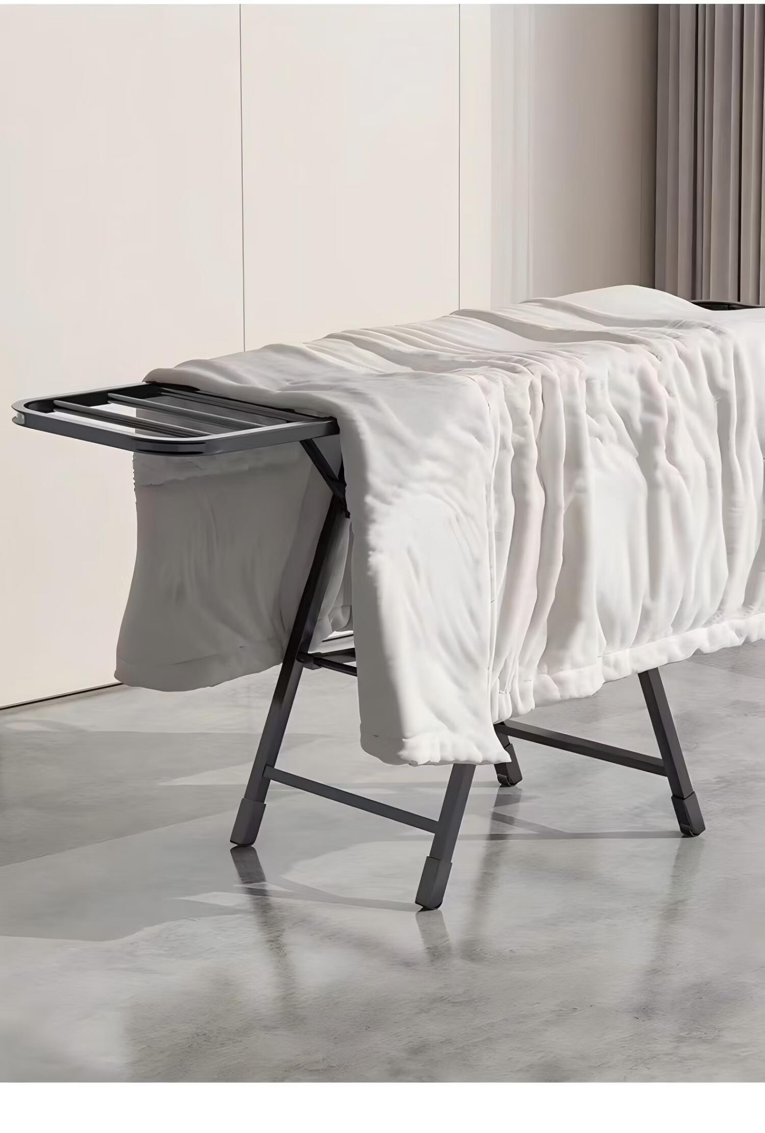 Jiajieshi Folding Floor Clothes Drying Rack Indoor Garment Rack Balcony Quilt Drying Rod 1.5m Gray 6