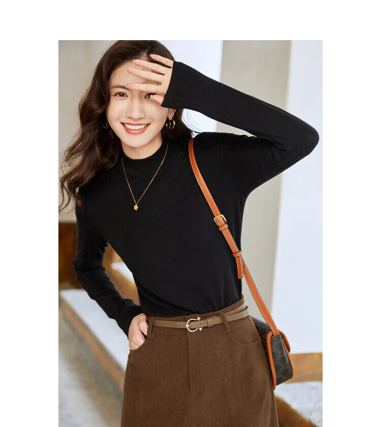 LangSha Women's Thermal Fleece Turtleneck Base Layer Long Sleeve Warm Top Autumn Winter 10
