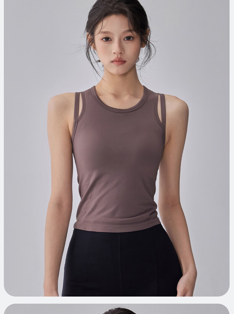 XUEXIMAN Integrated Sports Vest High-Intensity Shockproof Push-Up Fitness Pilates Sleeveless Quick-Dry Yoga Top 12