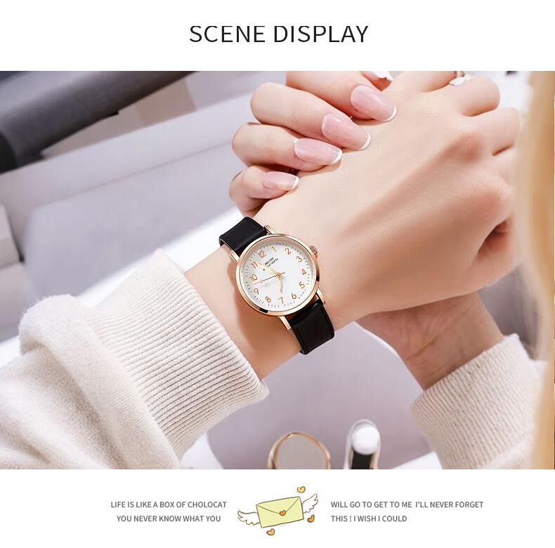 Light Shadow Moment Watch High School Student Stylish Niche Design Kids Boys Exam Luminous Waterproof Mechanical Watch for Girls 5