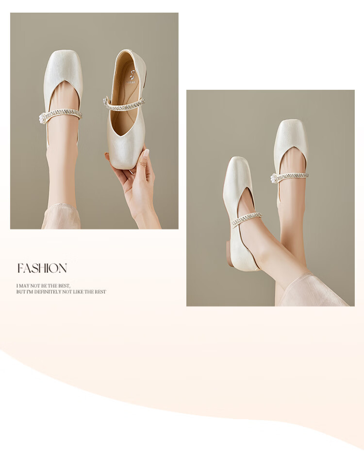 Zhuoshini Dress Single Shoes 2026 New Spring Autumn Qipao French Mary Jane Women's Flat Low Heel Leather Shoes Light Gold 38 18