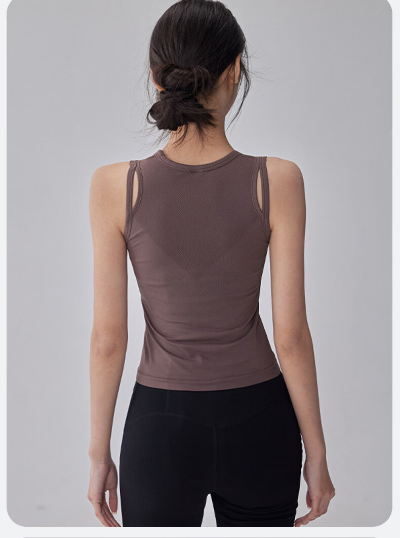 XUEXIMAN Integrated Sports Vest High-Intensity Shockproof Push-Up Fitness Pilates Sleeveless Quick-Dry Yoga Top 15