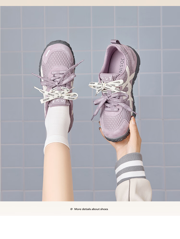 Zhuoshini Thick Sole Derby Shoes 2026 Spring New Women's Mesh Casual Breathable Agan Sneakers Sports Shoes Light Gray Size 38 14