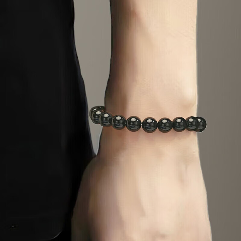 Benmingtang Natural Obsidian Bracelet, Unisex Lucky Beads, Five Elements Hydrating Lucky Bead Bracelet, Valentine's Day Gift for 520 6