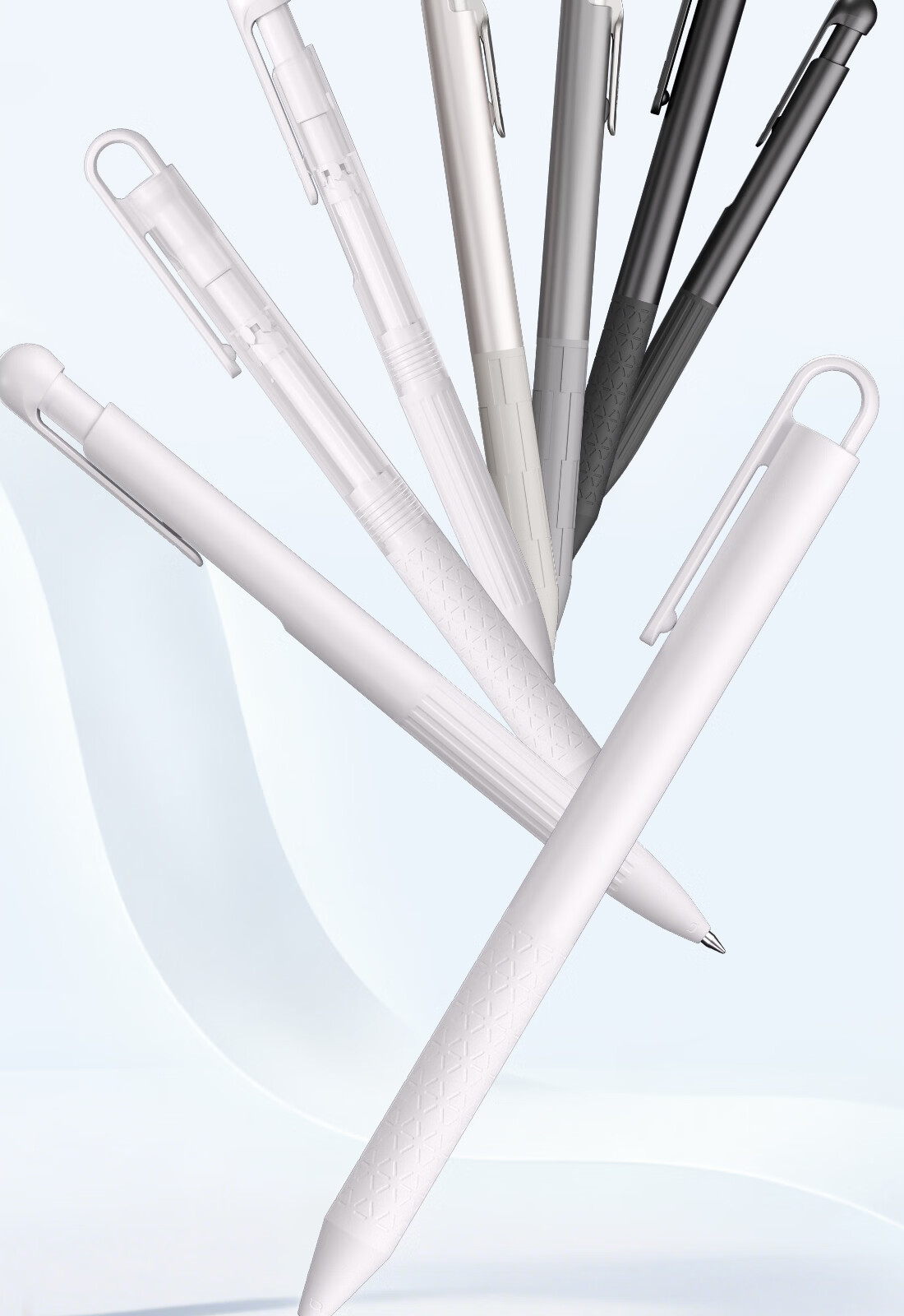 Kayou Zero Series Gel Pen Neutral Pen Endorsed by Zhou Bichang Retractable 0.5mm Black Ink High-Value Exam Pen Solid White 01&02 Model - 2 Pack 16