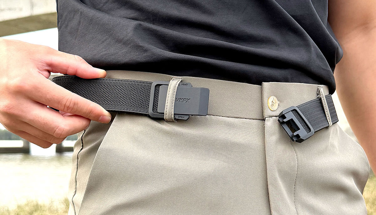 Aoweimei Tactical Elastic Nylon Canvas Woven Outdoor Casual Men's Belt with Quick-Release Buckle 3