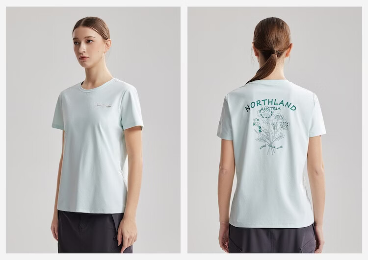 NORTHLAND Women's Quick-Dry T-Shirt 2026 New Outdoor Sun Protection Antibacterial Skin-Friendly Crew Neck Short Sleeve Tee 8