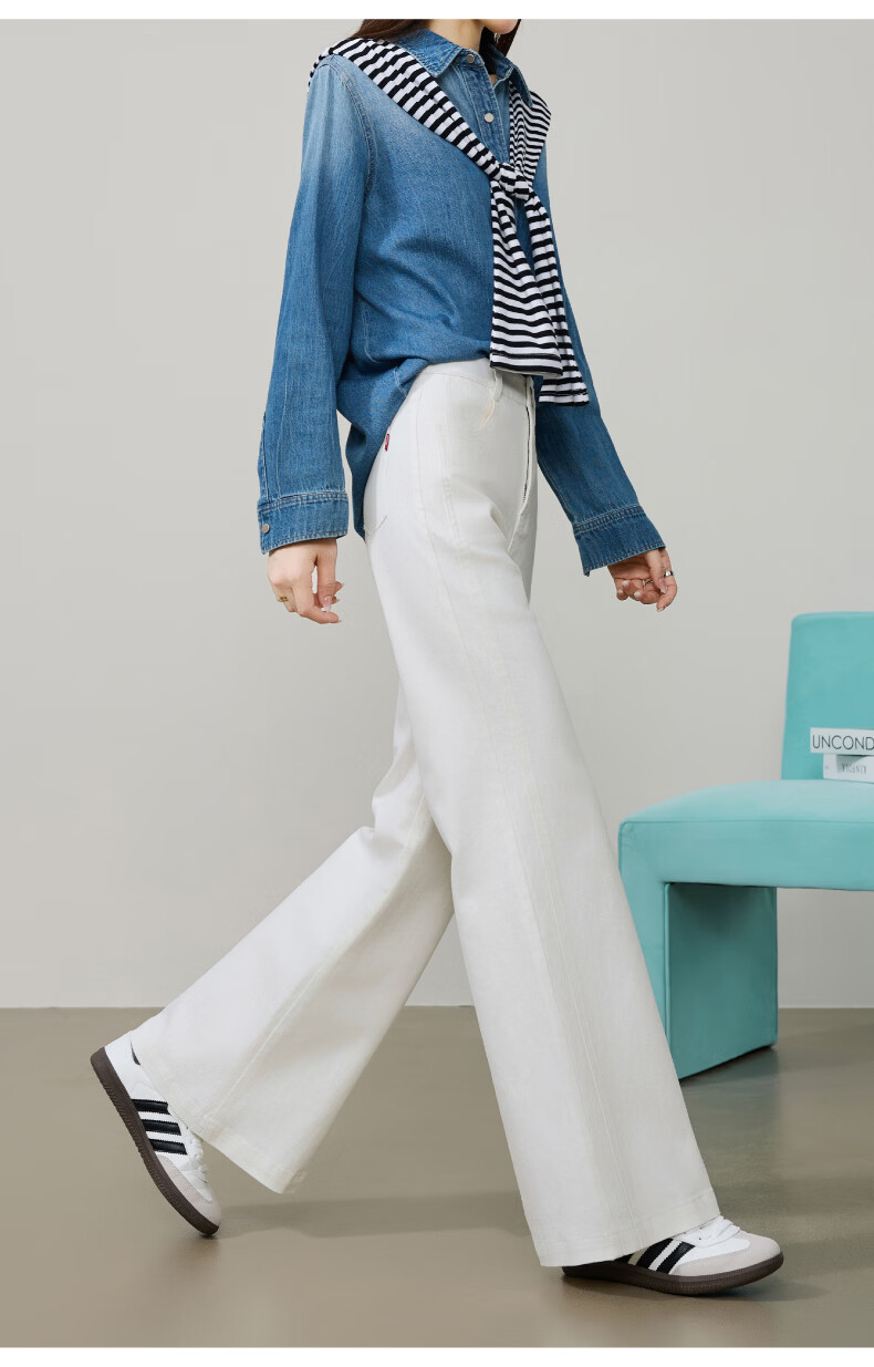 ESE-Y Golden Ratio Flared Jeans for Women 26 Spring New Slim Fit Stretch Cotton Flared Pants Black 25 27
