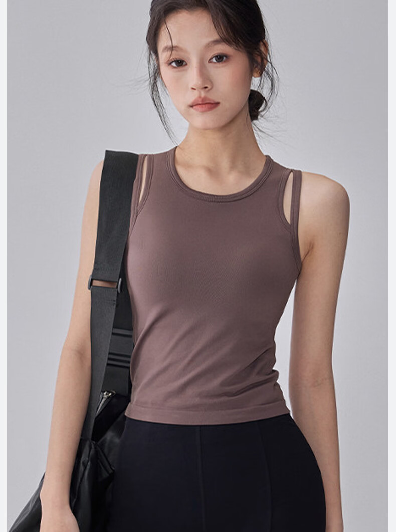 XUEXIMAN Integrated Sports Vest High-Intensity Shockproof Push-Up Fitness Pilates Sleeveless Quick-Dry Yoga Top 6