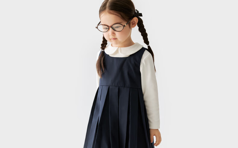 Koala Noses [Academy Style Pleated Dress · Classic Versatile] Girls Fashionable Casual Suspender Dress 4