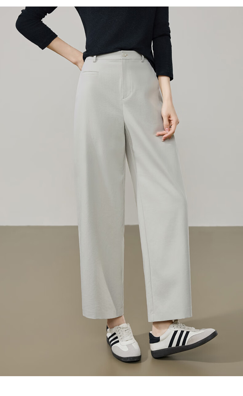ESE-Y High Waist Cocoon Pants Women 2026 Spring New Slimming Straight Leg Cropped Harem Casual Pants Navy Blue Size 30 20