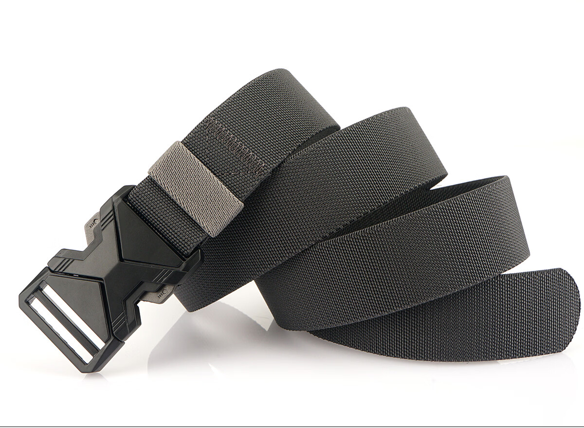 Aoweimei Outdoor Tactical Belt Elastic Nylon Men’s Woven Alloy Automatic Buckle Training Canvas Leather Belt 8