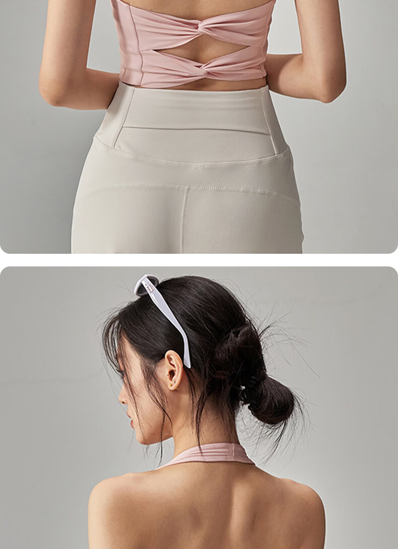 XUEXIMAN Neck-Hanging Sports Bra with Padded Back, Shockproof, Push-Up Pilates Fitness Vest for Spring and Summer 11