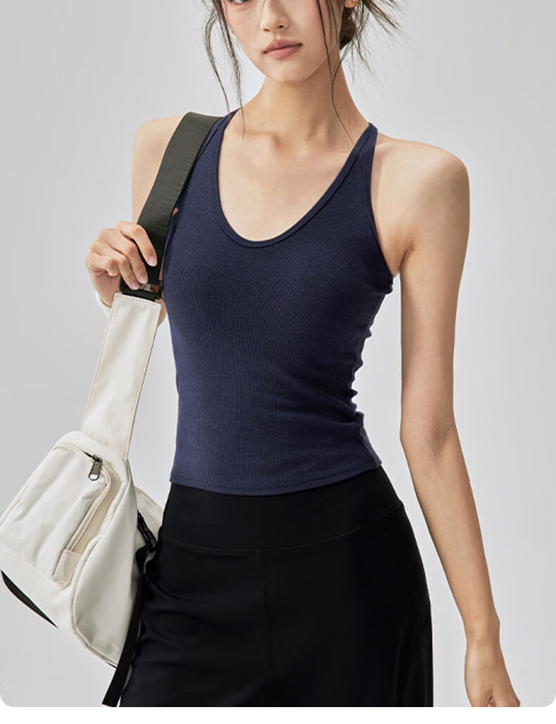 XUEXIMAN Women's Yoga Vest Sports Bra Summer Backless Shockproof One-Piece Pilates Training Fitness Bra 12