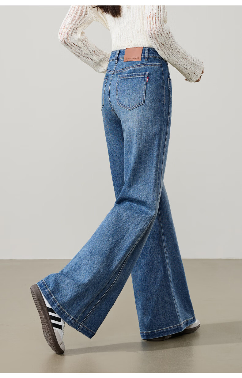 ESE-Y Golden Ratio Flared Jeans for Women 26 Spring New Slim Fit Stretch Cotton Flared Pants Black 25 22