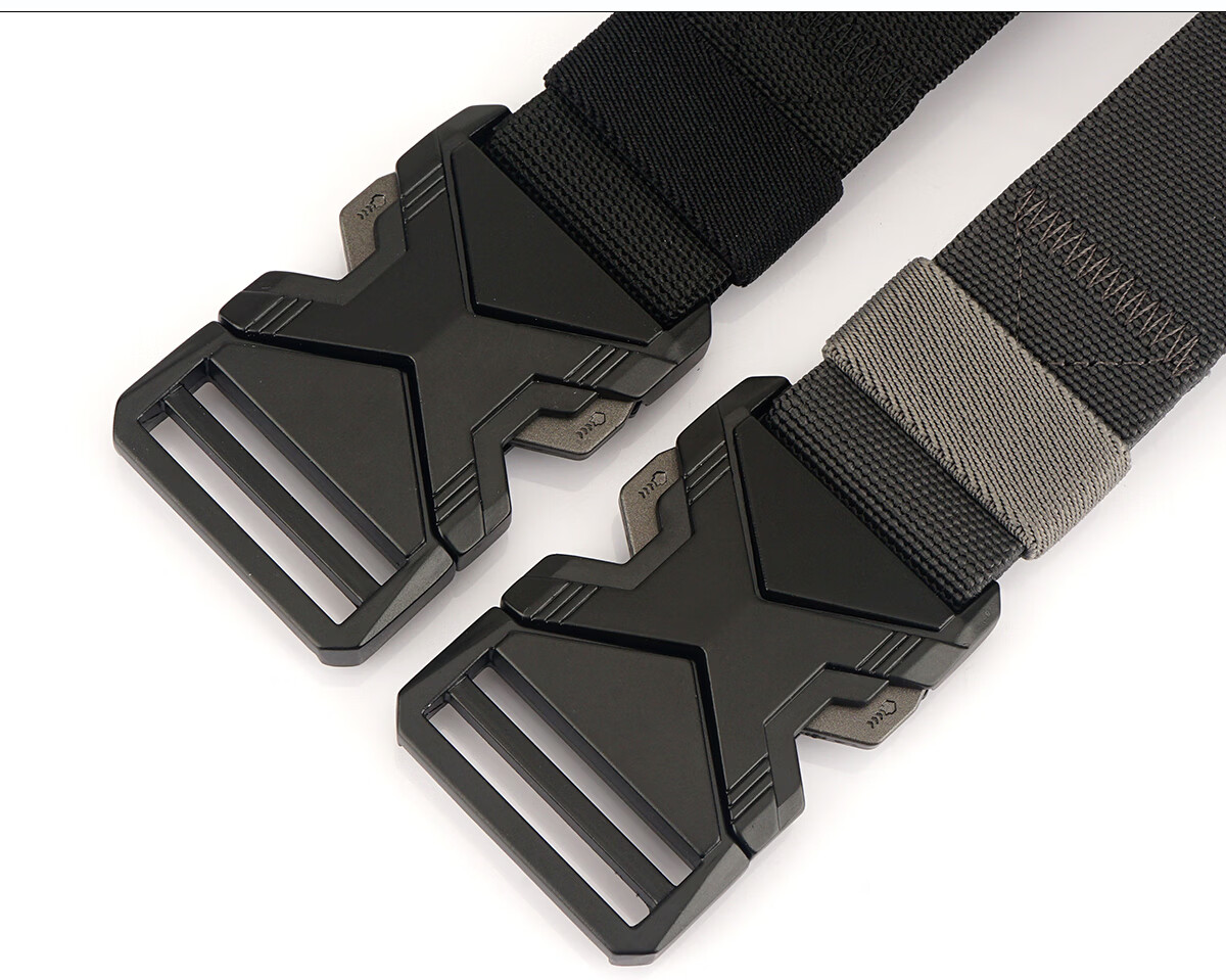 Aoweimei Outdoor Tactical Belt Elastic Nylon Men’s Woven Alloy Automatic Buckle Training Canvas Leather Belt 5