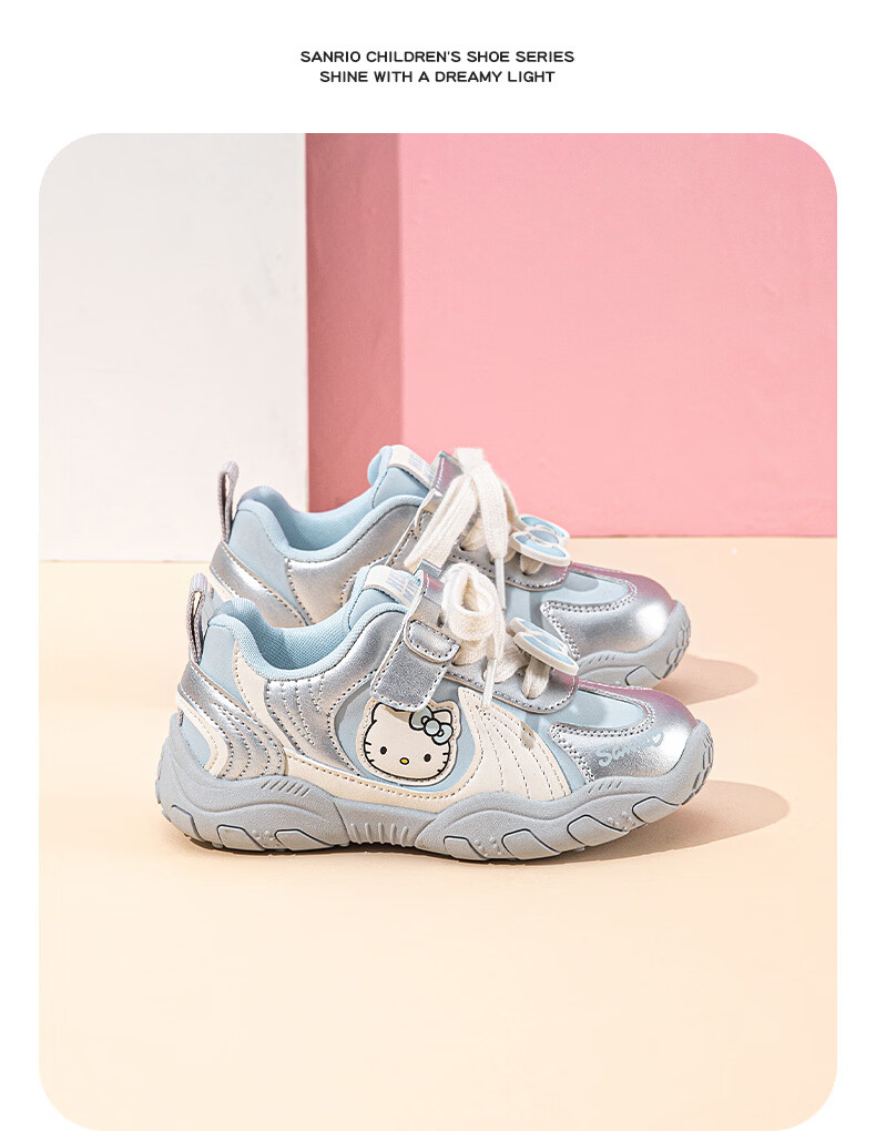 Hello Kitty Girls' Running Shoes Children's Sports Shoes Soft Sole Breathable Casual Shoes Pink [Single Mesh Style] Size 31 10