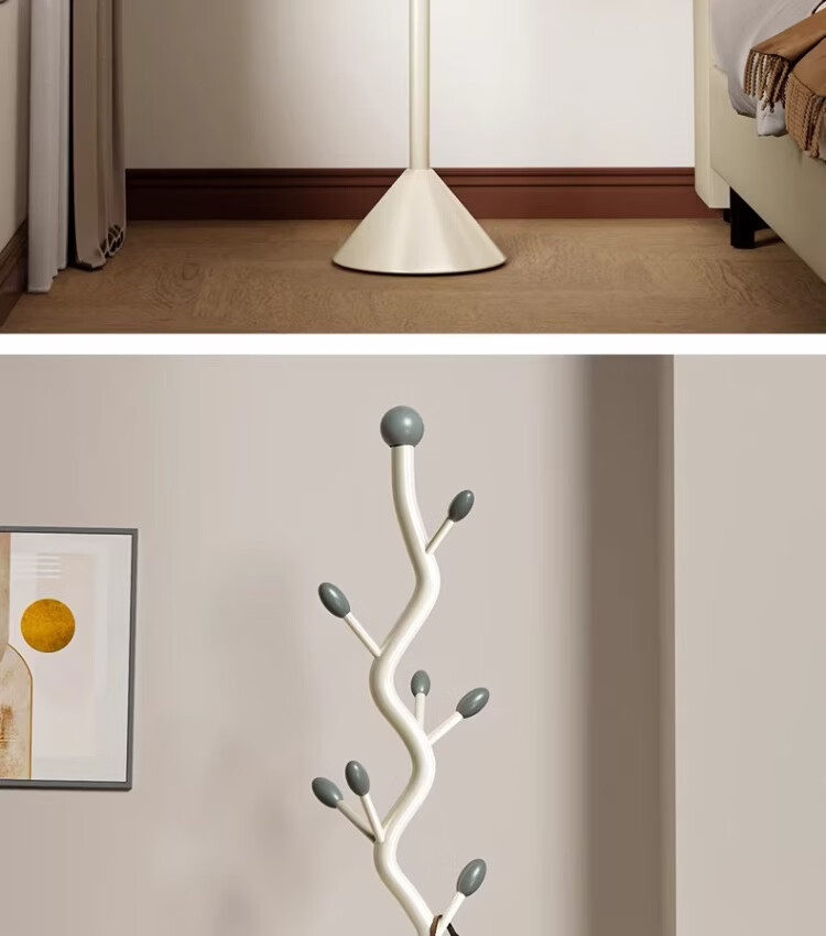 Yixuan Floor Clothes Rack Bedroom Coat Rack Bedside Hanging Rack Simple Standing Home Storage Rack Black 12