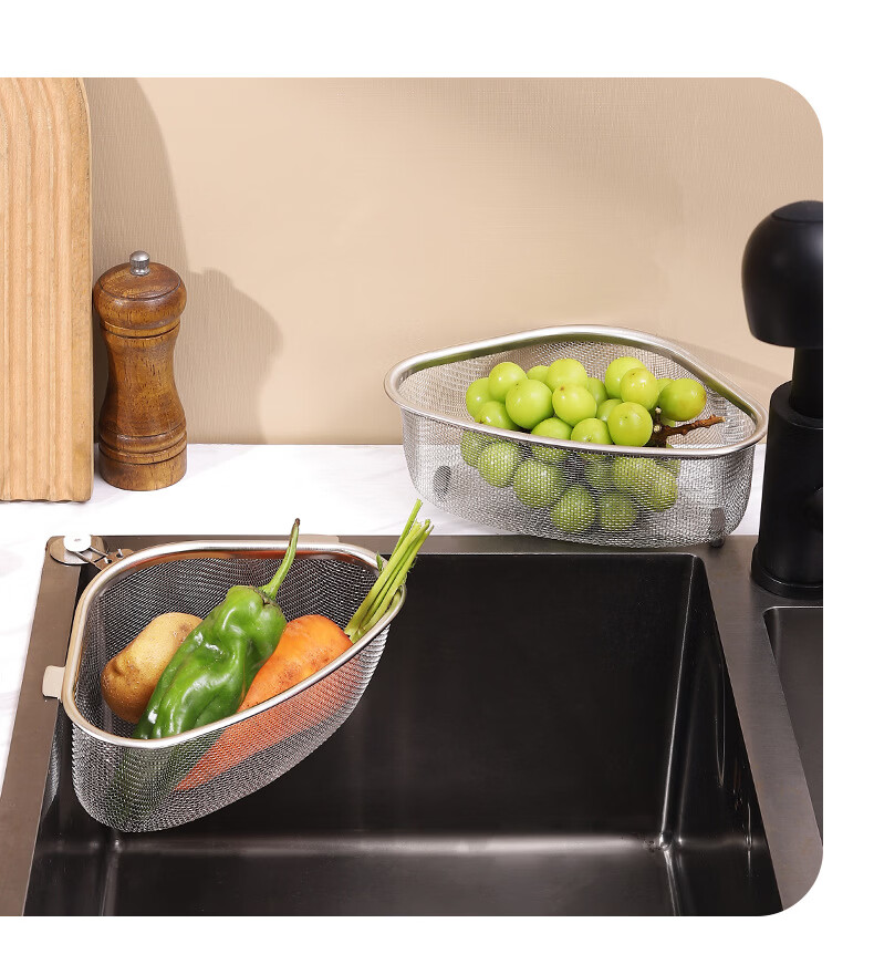 Bethers Stainless Steel Sink Strainer Kitchen Drain Basket for Dishwashing, Vegetable Washing, Food Waste, and Leftover Drainage 19
